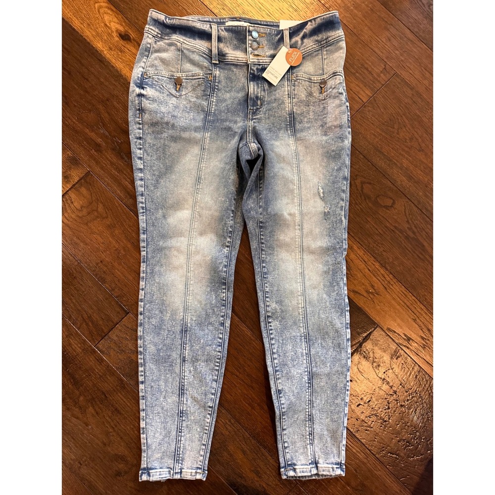 Lane Bryant Signature Fit Flex Magic Waistband High Rise Jeggings Acid Wash 16